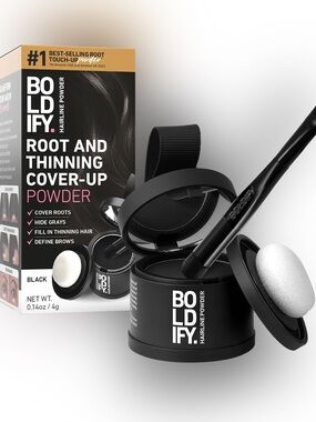 BOLDIFY Hairline Powder Root and Thinning Cover-Up BLACK ~ Exp 5/28 ~ New in Box
